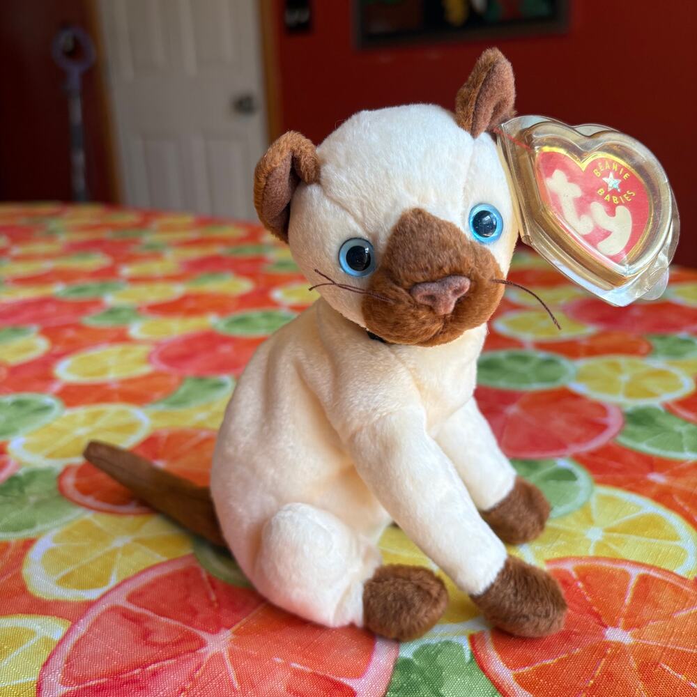 Ty Beanie Baby Siam Siamese Cat 4369 w/ Tag Protector